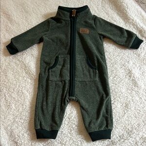 Carter's Green Fleece Bodysuit with Mock Neck